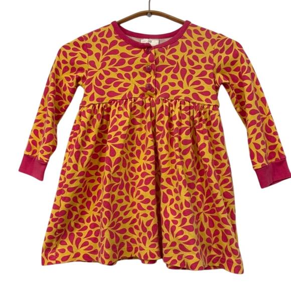 Hanna Andersson Dress Size 100cm US Size 4 Long Sleeve Popover Floral FLAWED - Picture 1 of 9
